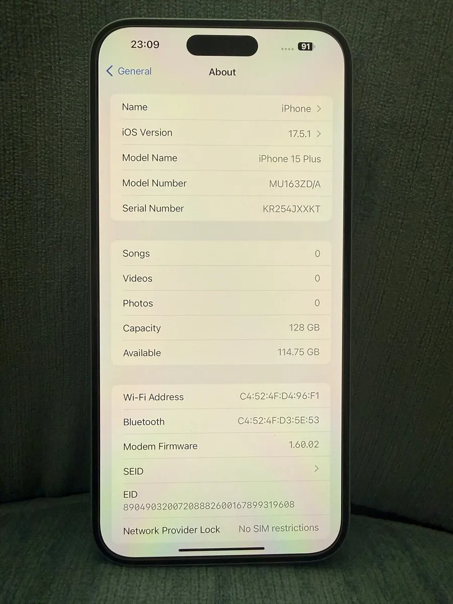 iPhone 15 + 128 GB UNLOCKED BATT 90% in swords - Image 2