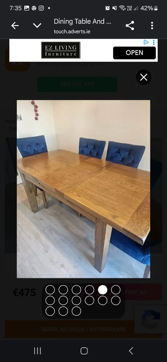 Dining Table and chairs - Image 4