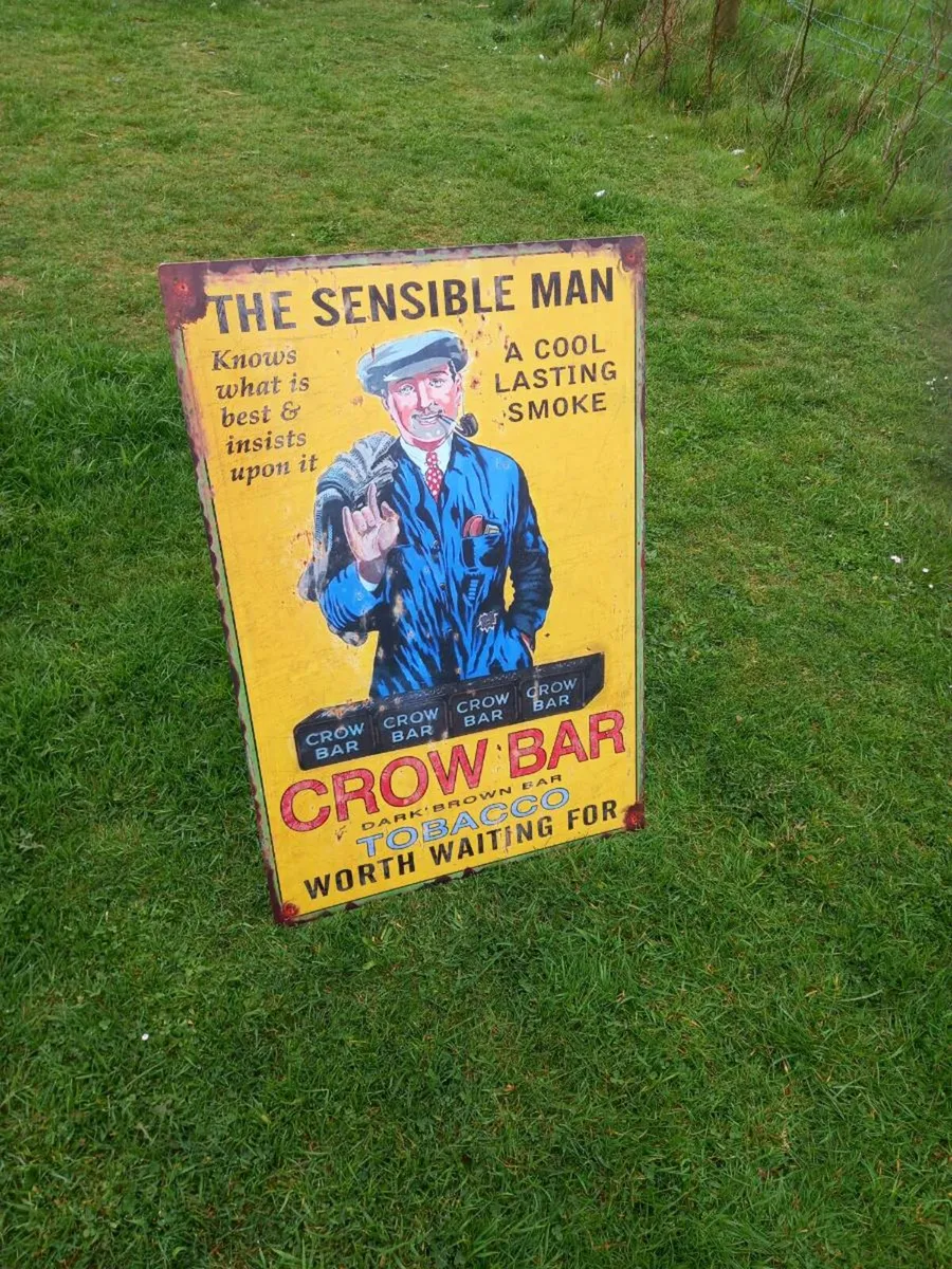 Crowbar Tobacco Very Large Tin Sign - Image 1