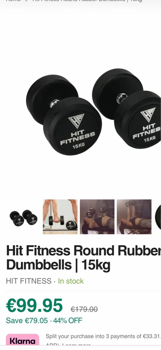 QUALITY RUBBER DUMBBELL SET, GREAT RANGE SIZES! - Image 4