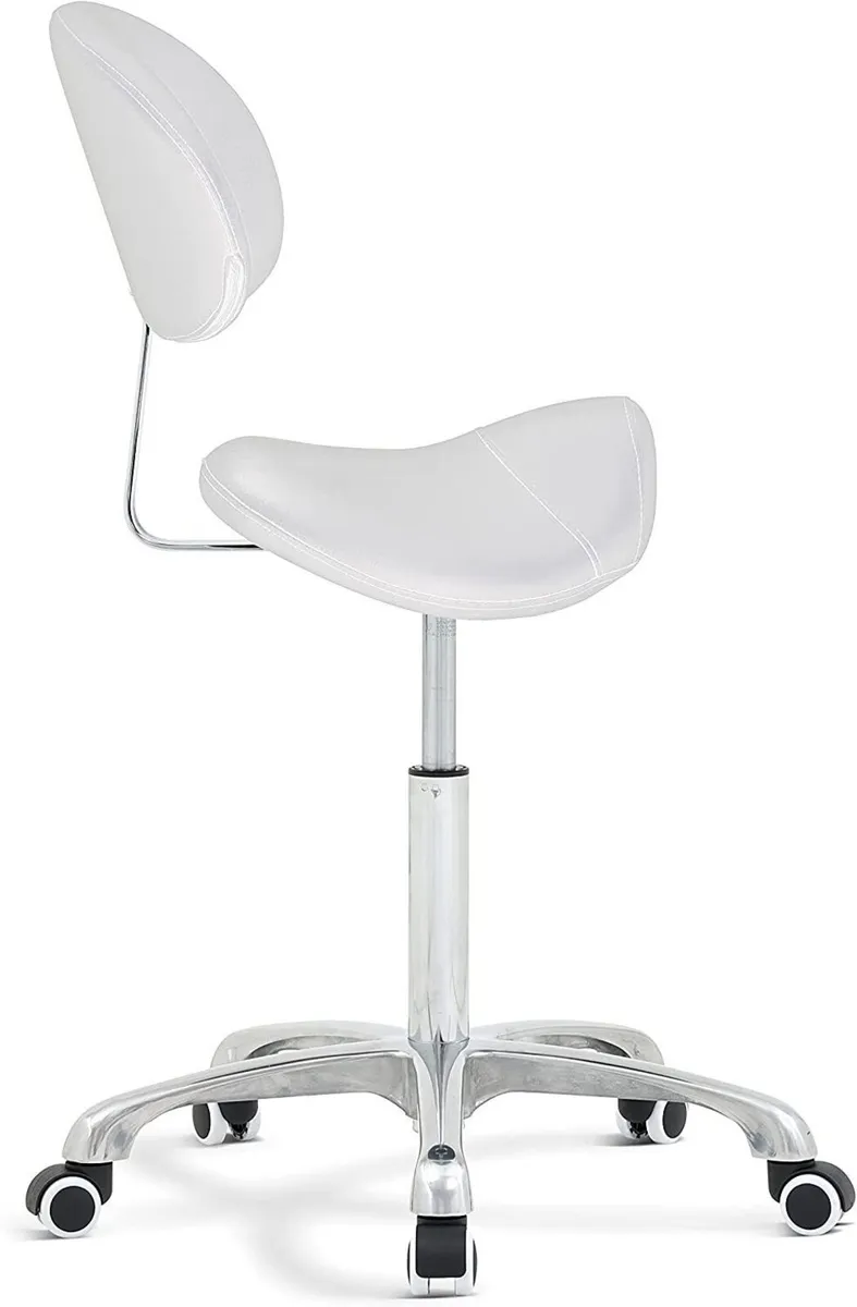 Adjustable Hydraulic Saddle Stool with Wheels - Image 4