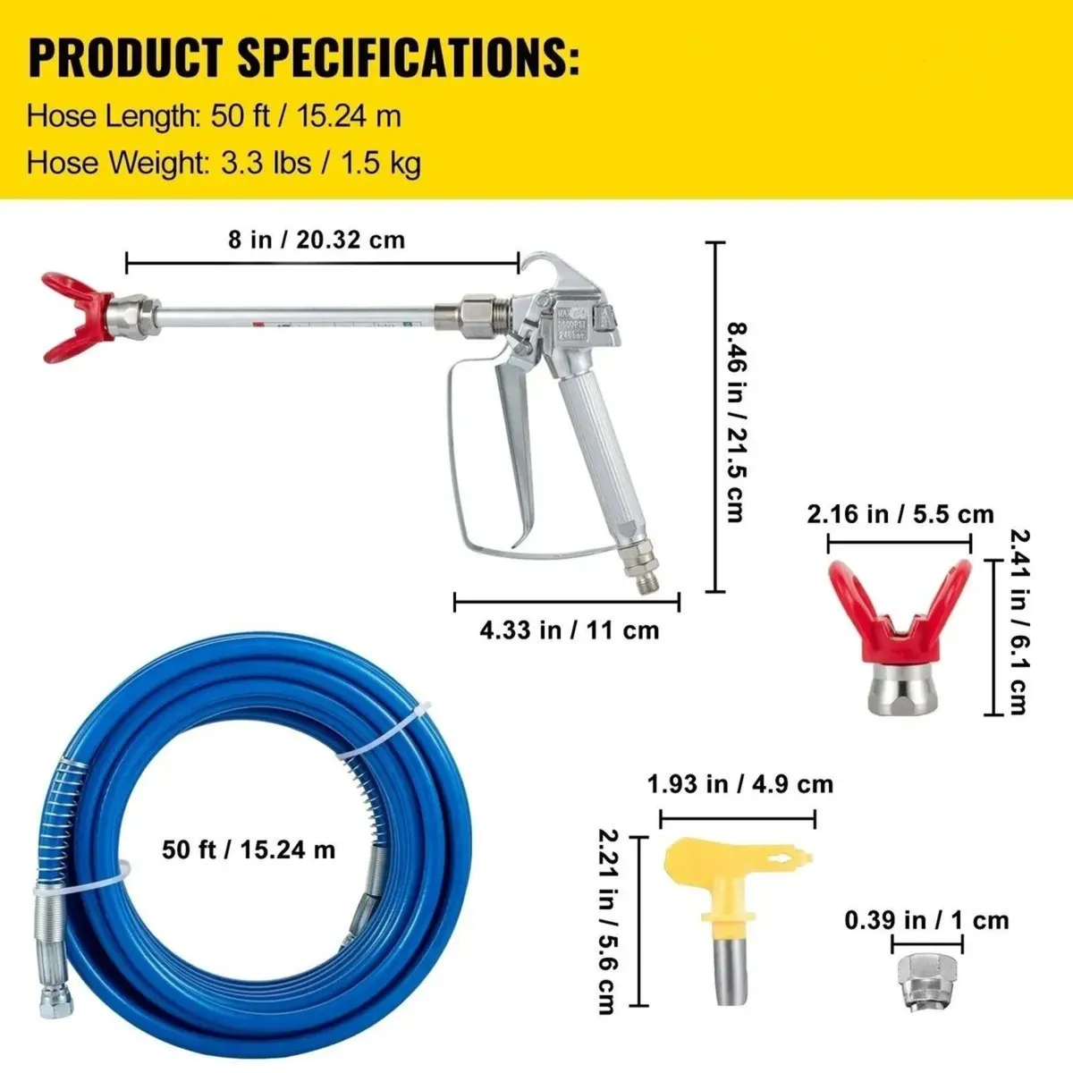 Paint Sprayer Gun with Airless Hose Kit - Image 1