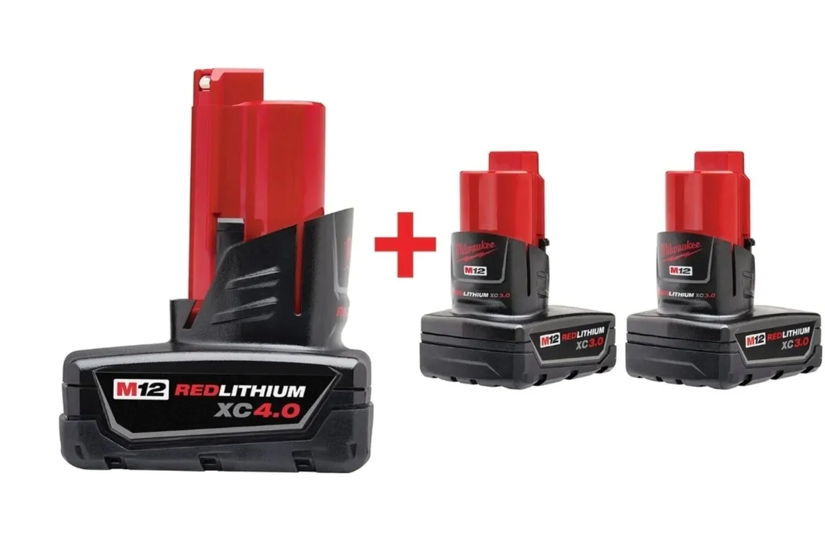 Milwaukee M12 4.0ah Batteries x2 - Image 1