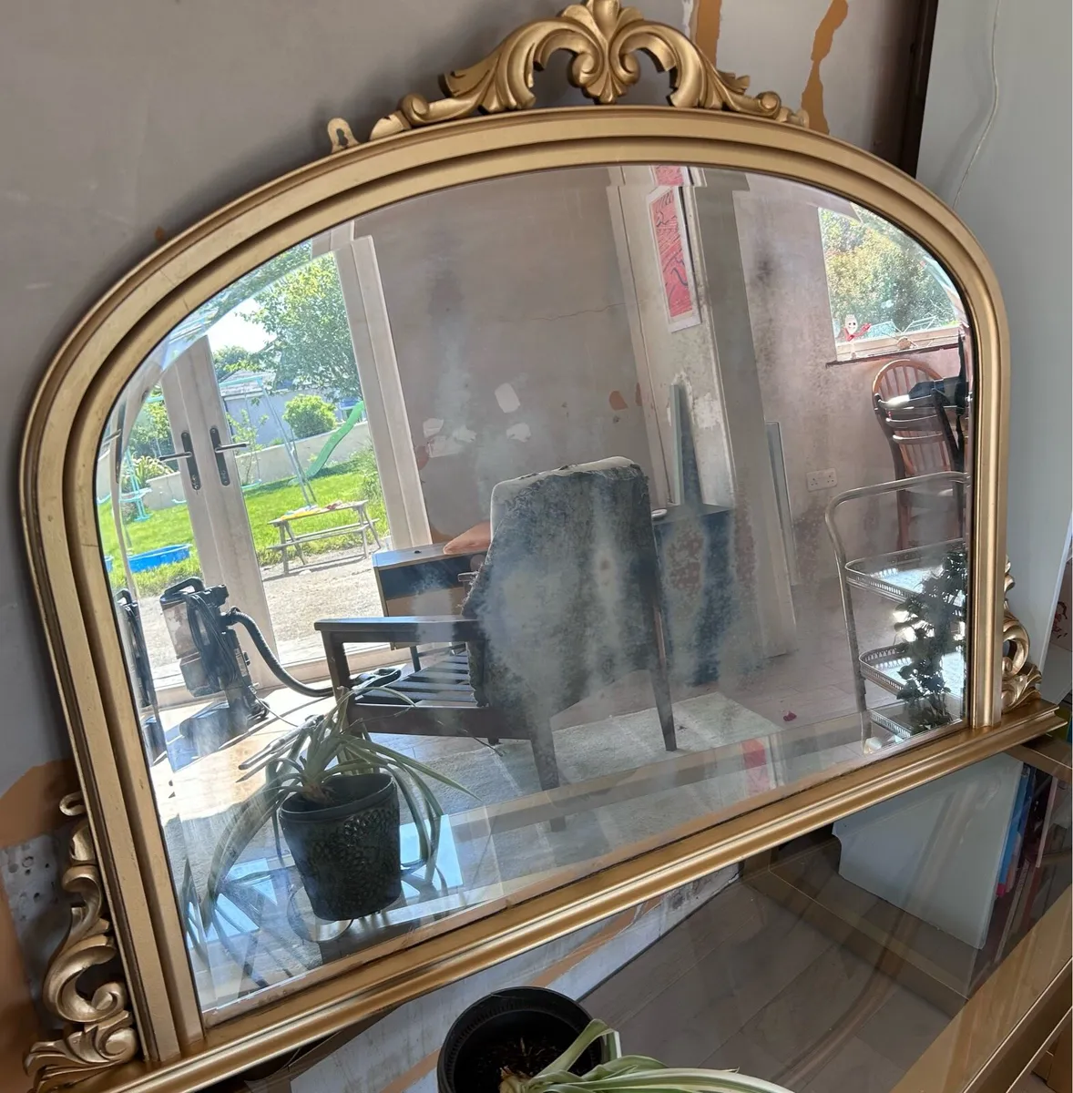 Antique solid wood mirror - Image 1
