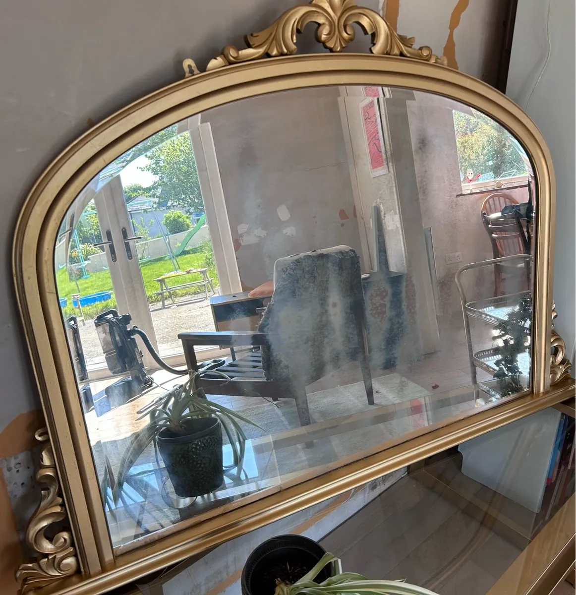 Antique solid wood mirror - Image 2