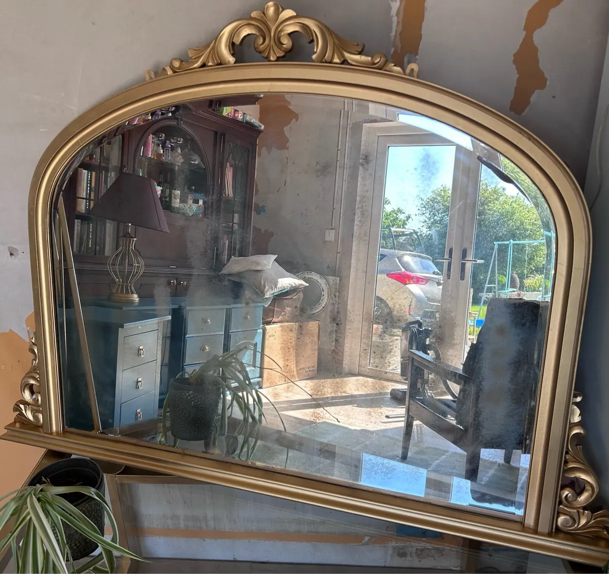 Antique solid wood mirror - Image 3