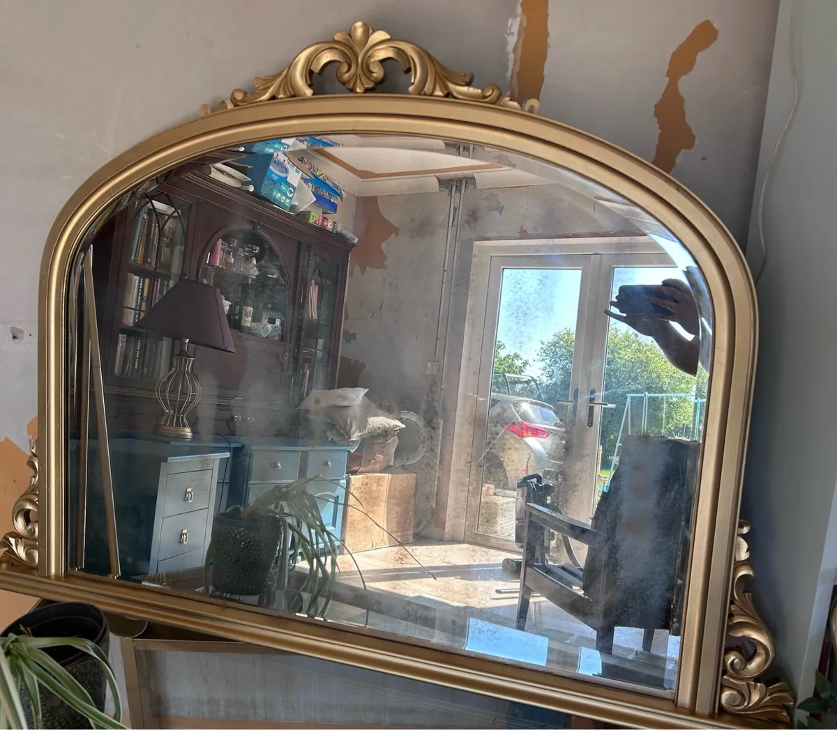 Antique solid wood mirror - Image 4