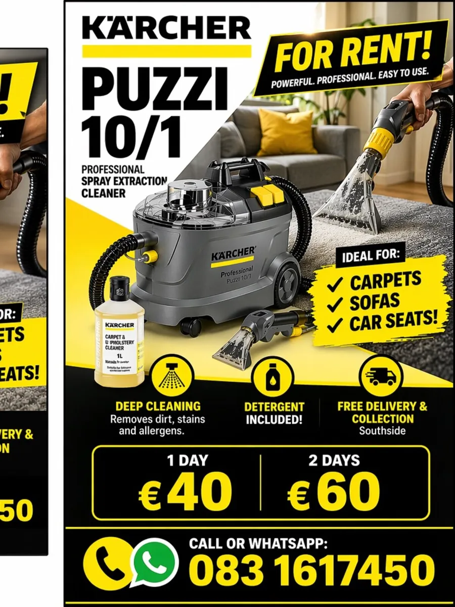 Carpet cleaner for rent karcher Puzzi 10/1 - Image 1