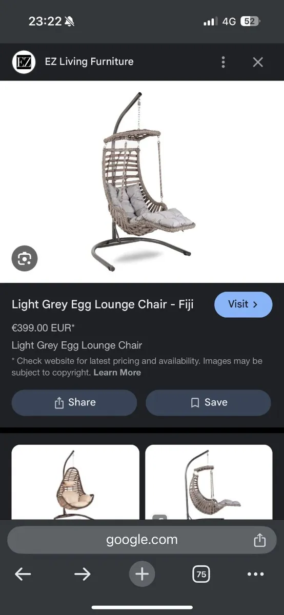 EZ Living Furniture - grey  Egg  lounge chair - Image 3
