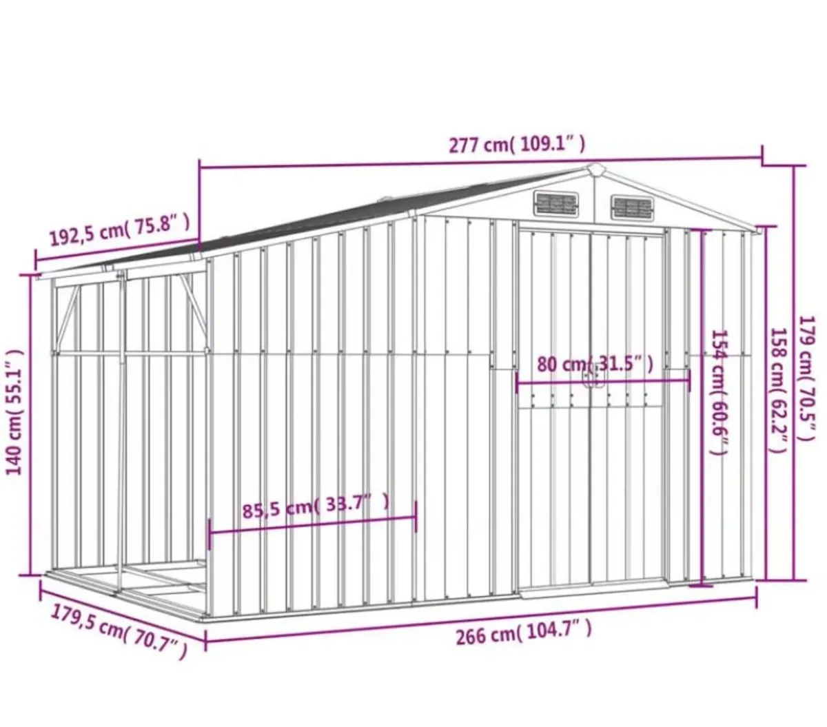 Heavy duty metal shed - Free delivery - Image 3