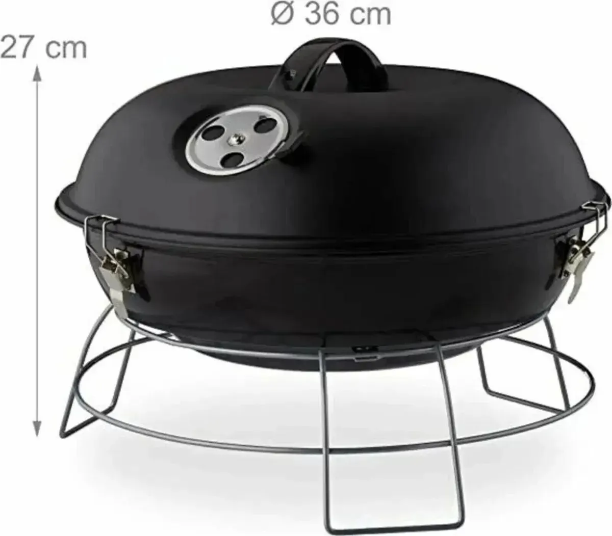 Barbecue Kettle BBQ Grill Portable with Lid Set - Image 2