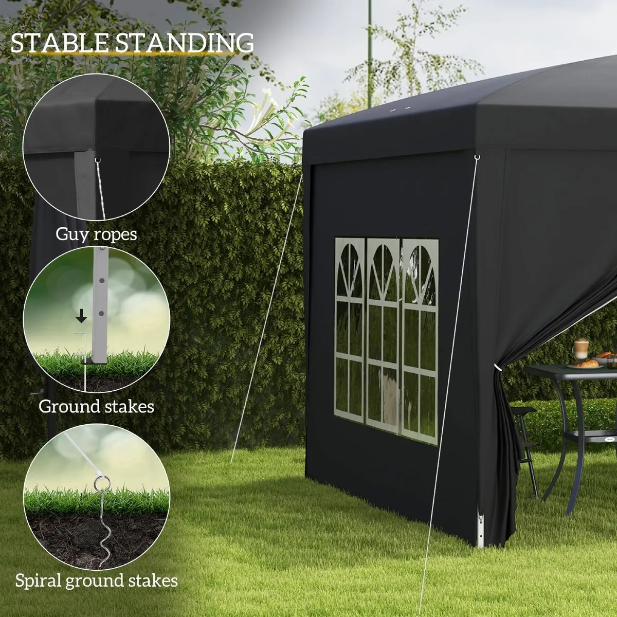 Gazebo 3x3m Waterproof Canopy with Bag - Image 4