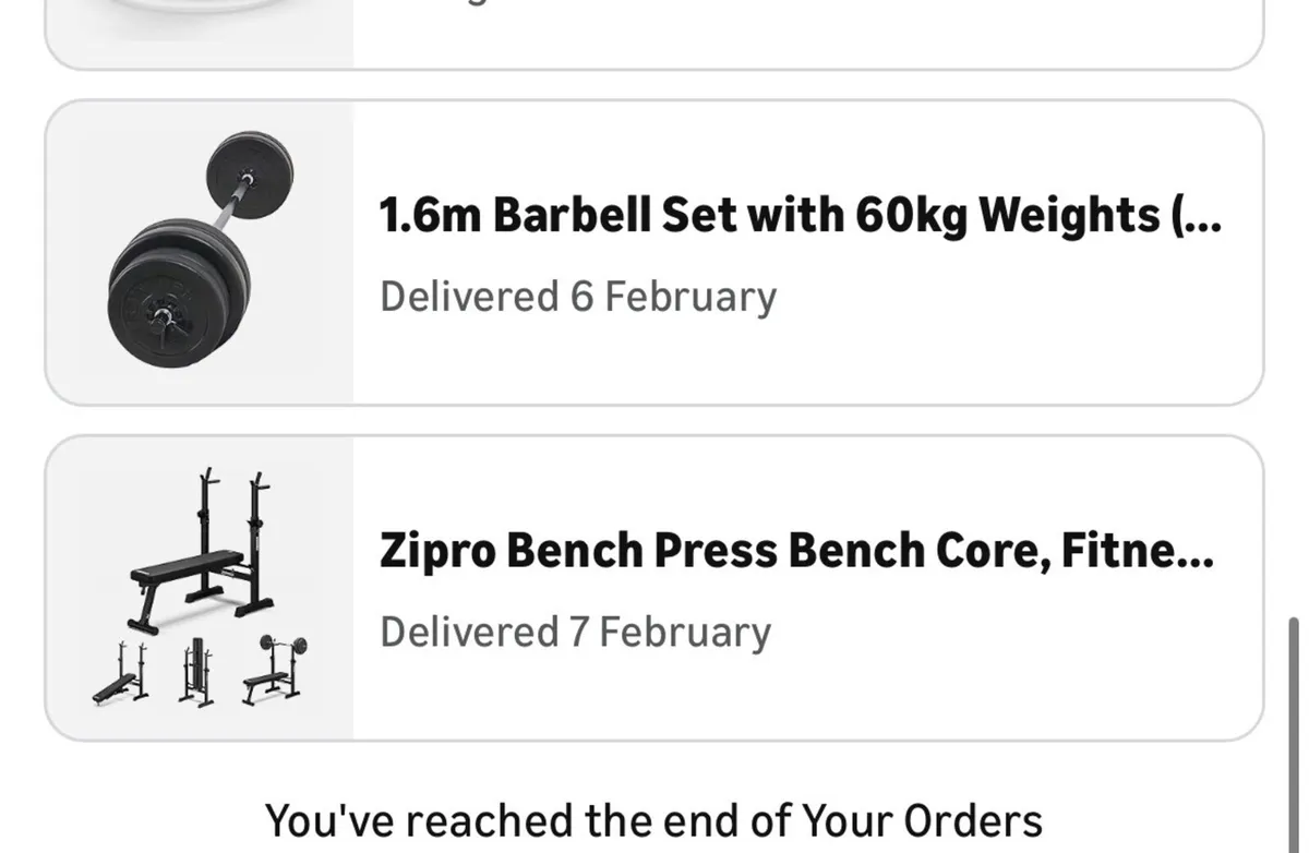60 kg barbell set and bench - Image 1