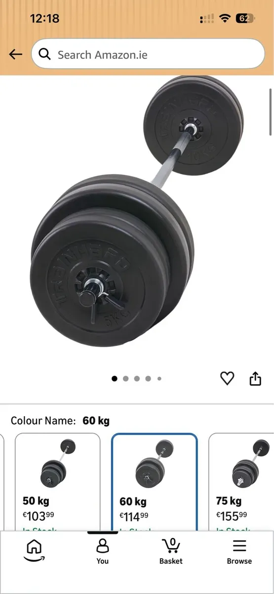 60 kg barbell set and bench - Image 2