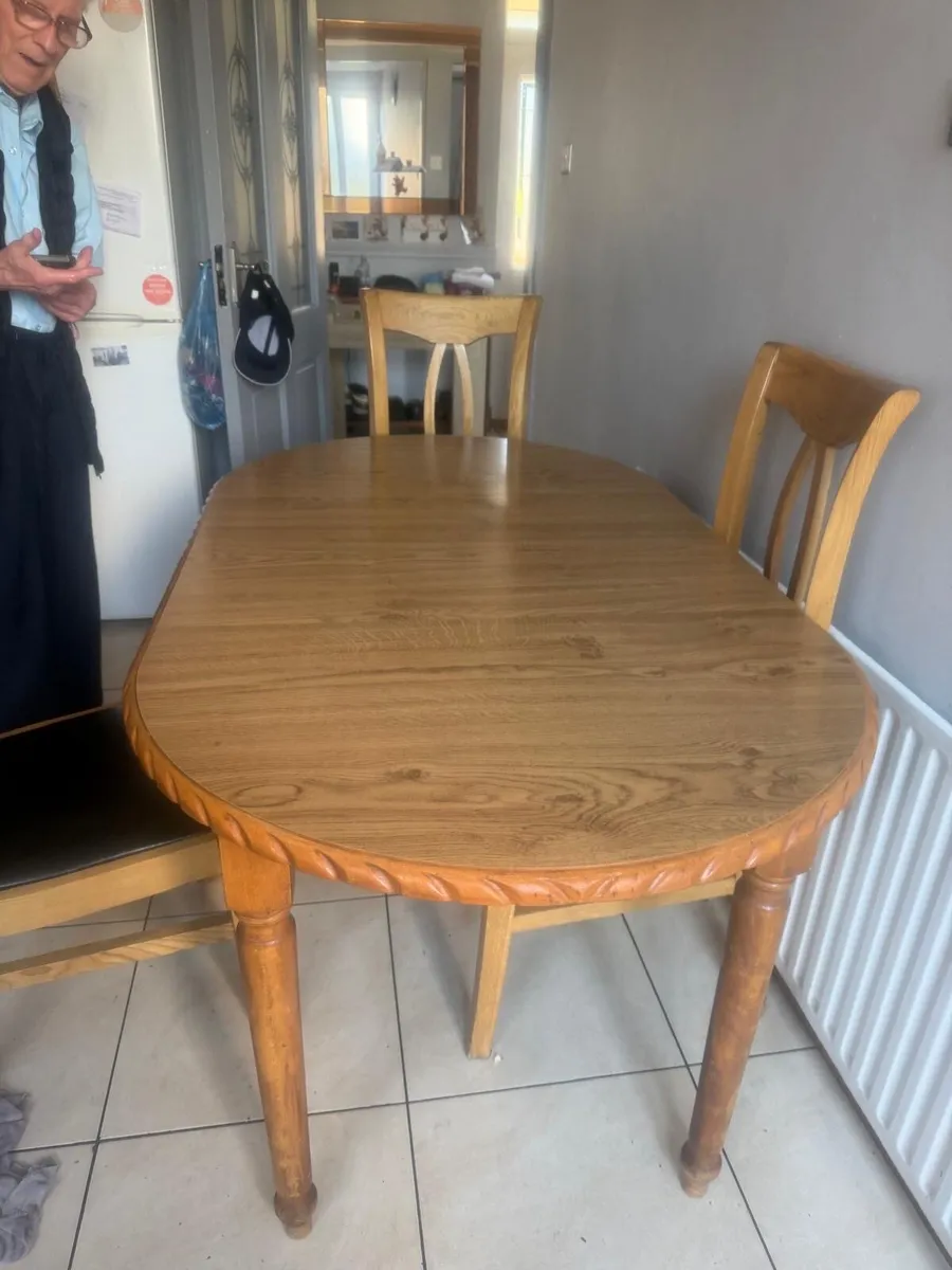 Natural teak dining table - Image 2