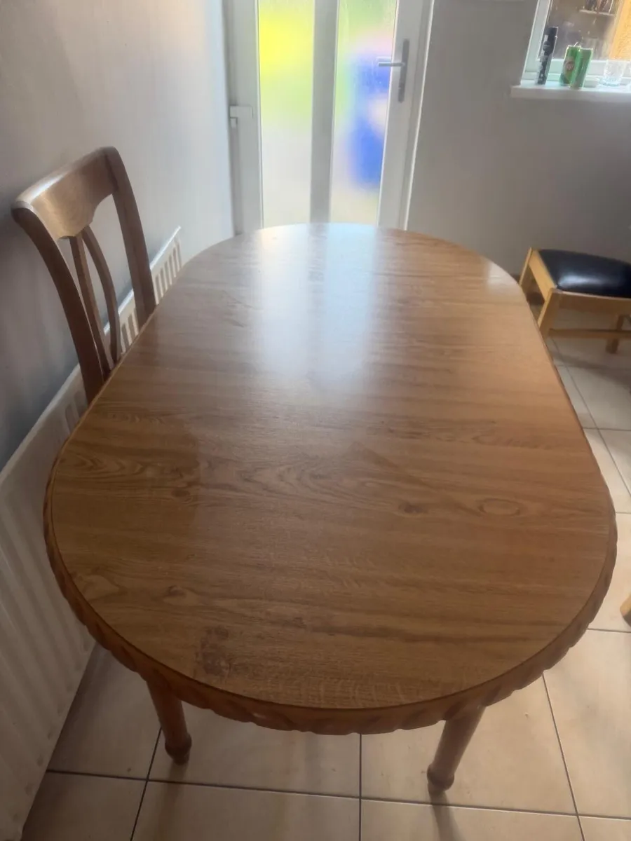 Natural teak dining table - Image 4