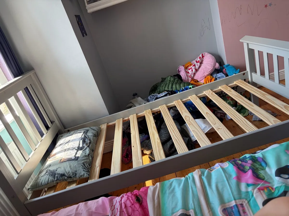 Grey timber single bed (without mattress) - Image 3