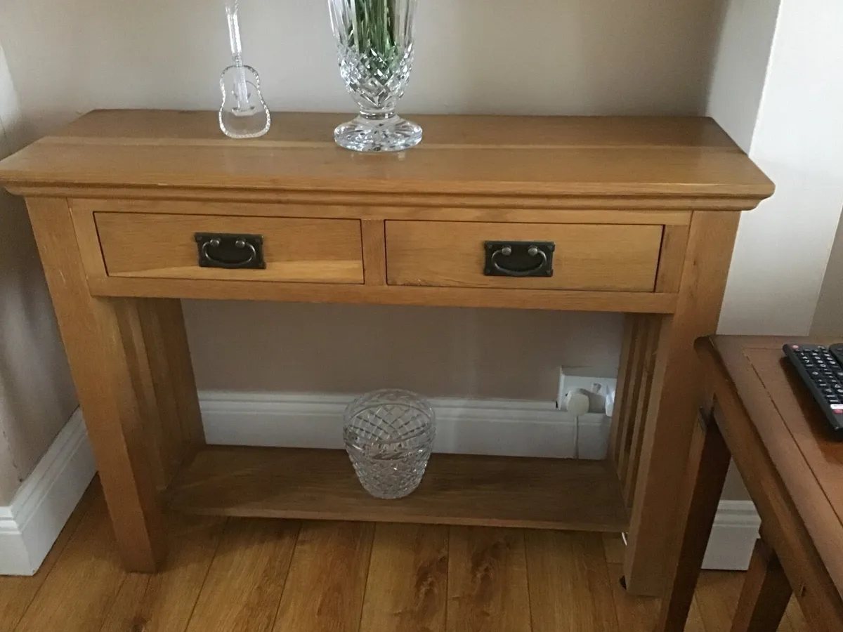 Solid oak console table - Image 2