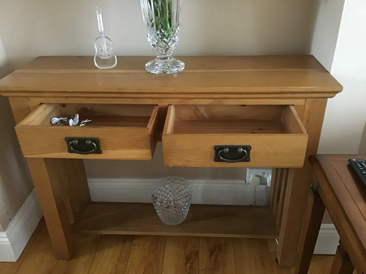 Solid oak console table - Image 4