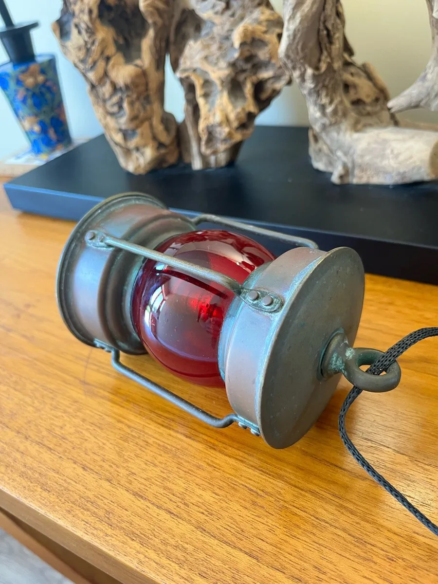 Antique Copper Ships Lamp - Image 3