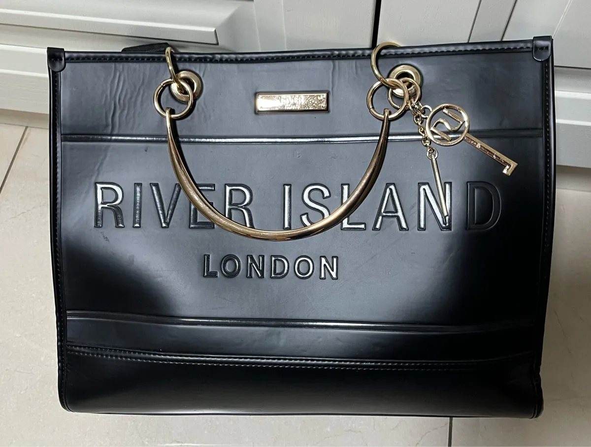River Island Black Debossed Branded Bag - Image 3