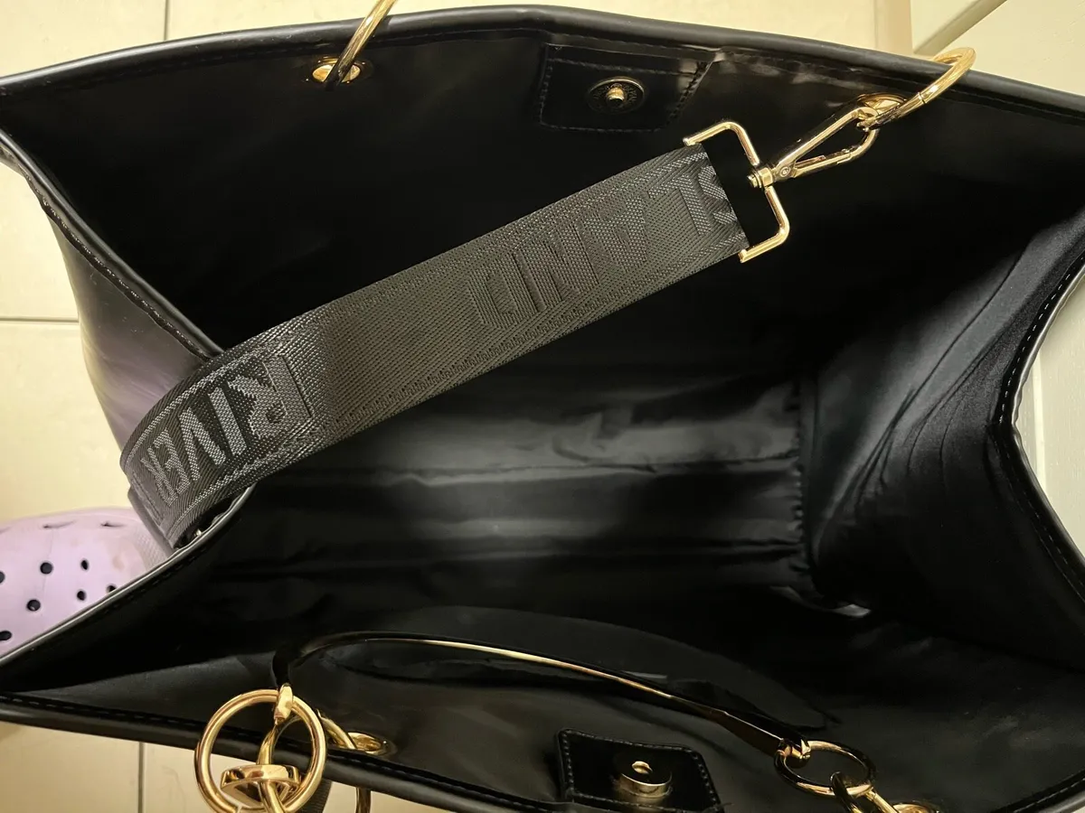 River Island Black Debossed Branded Bag - Image 4