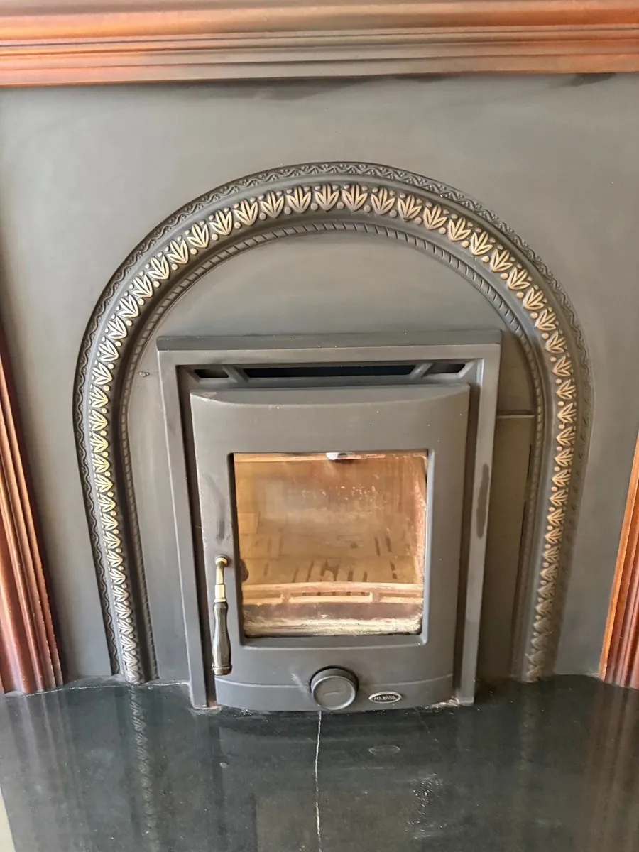 Mahogany/ Cast Iron Fireplace + Inset Stove - Image 4