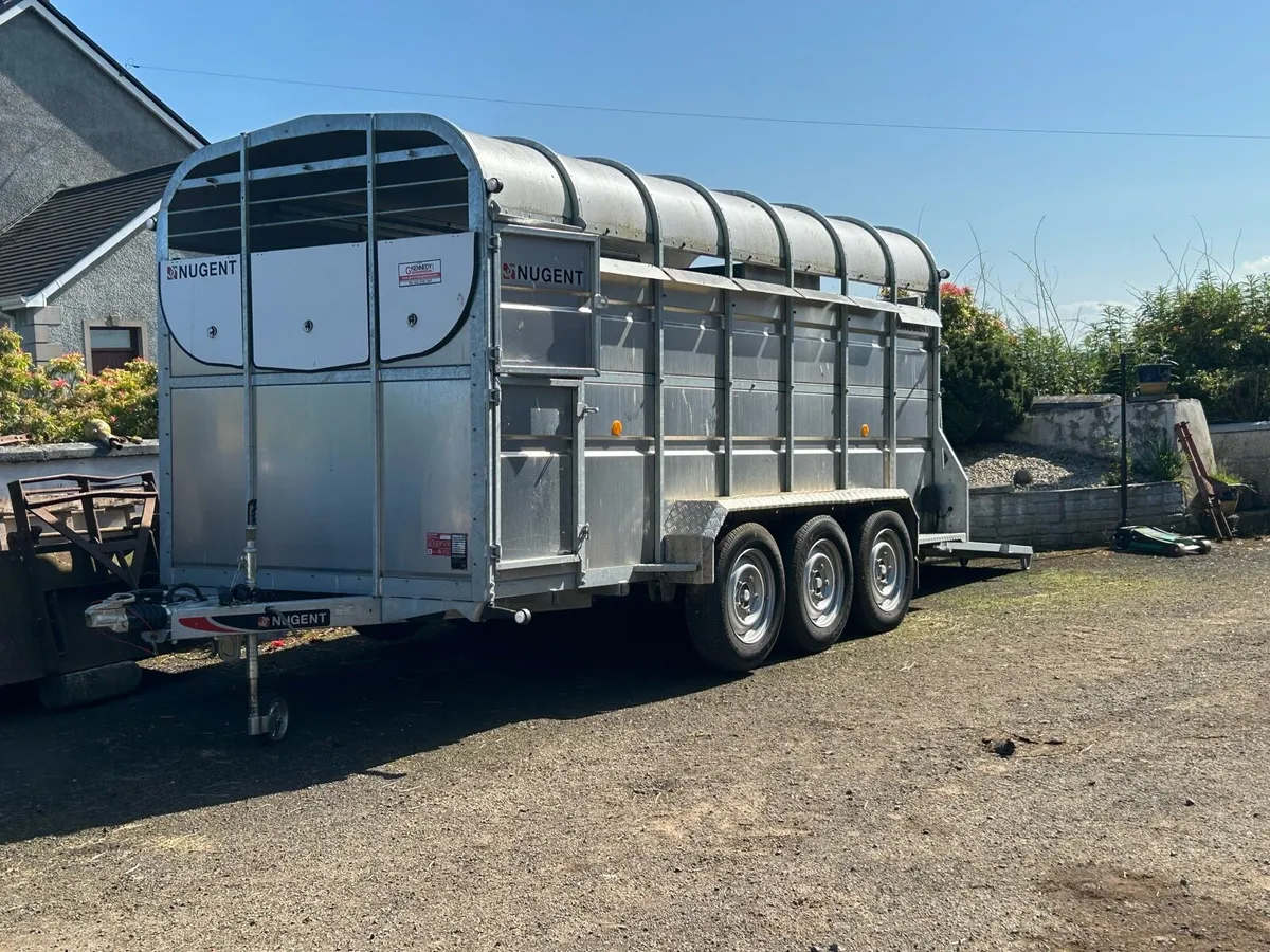 Nugent Tri-Axle Demo Cattle Trailer 14X6 - Image 1