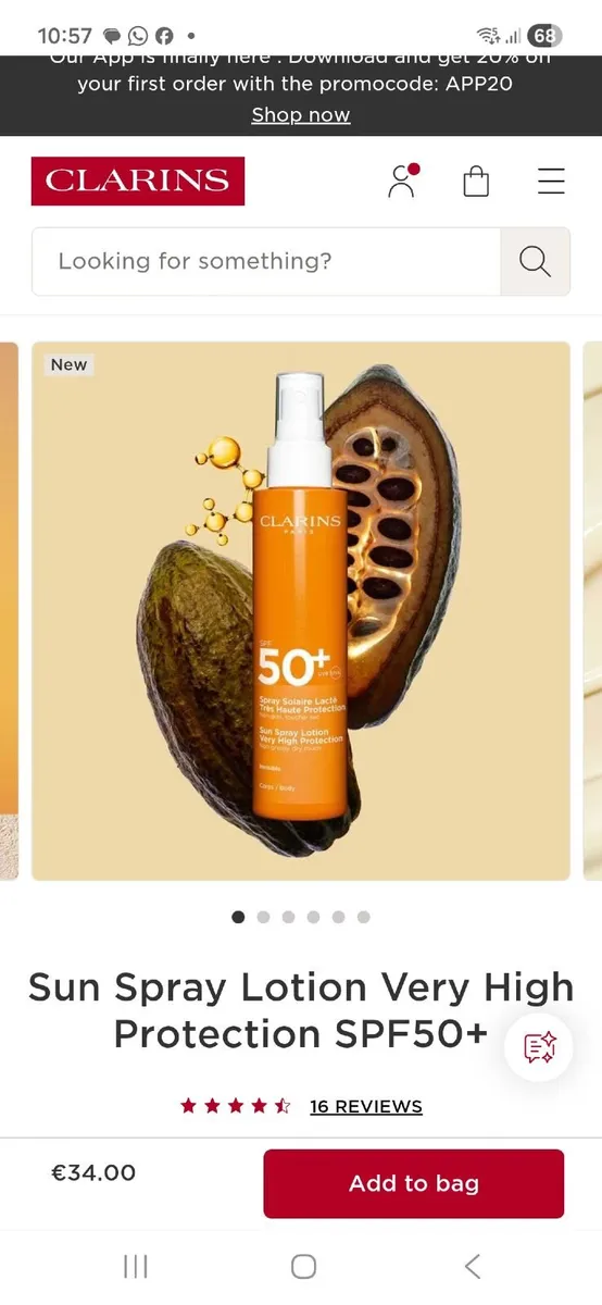 Clarins sun lotion - Image 1