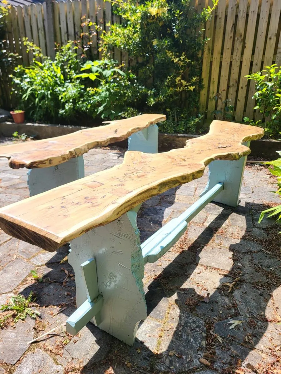 Garden Furniture, Solid Wood Benches and Table - Image 3