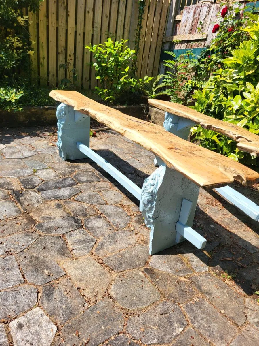 Garden Furniture, Solid Wood Benches and Table - Image 4