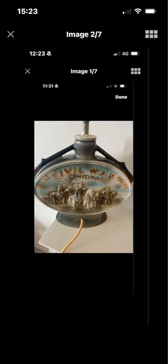Vintage US Civil War Commorative Decanter Lamp - Image 1