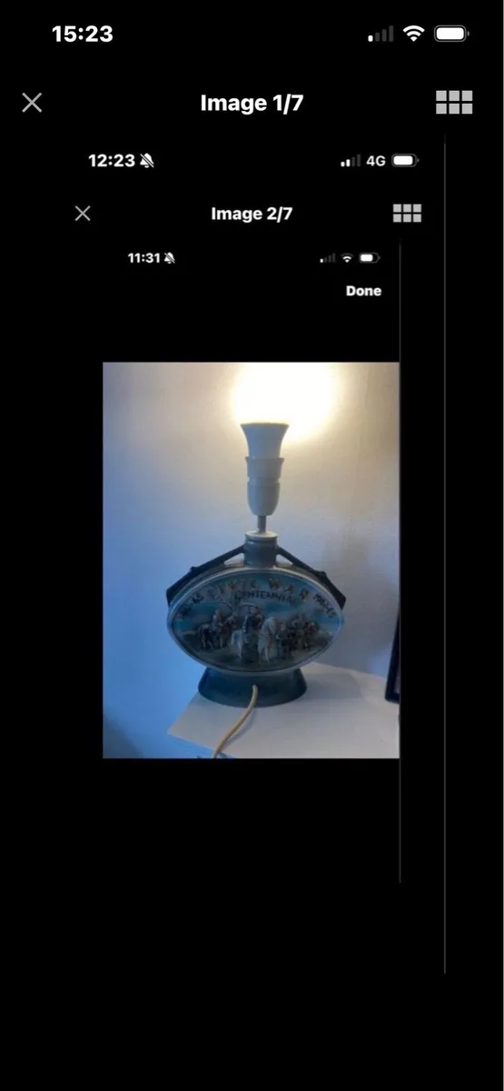 Vintage US Civil War Commorative Decanter Lamp - Image 2