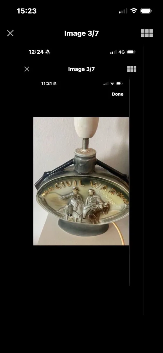 Vintage US Civil War Commorative Decanter Lamp - Image 3