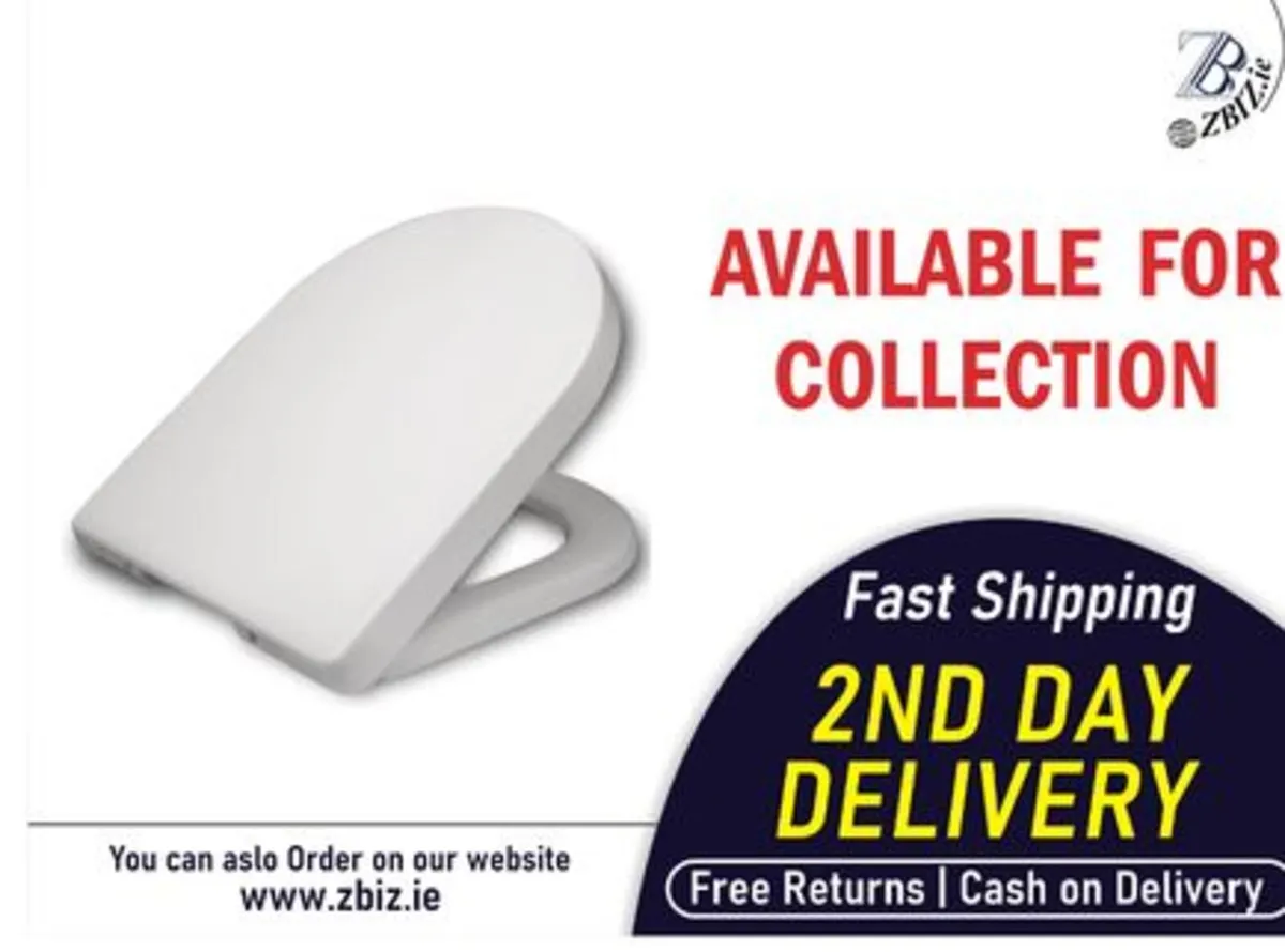 Toilet Seat Cover Soft Close System Lid - Image 1