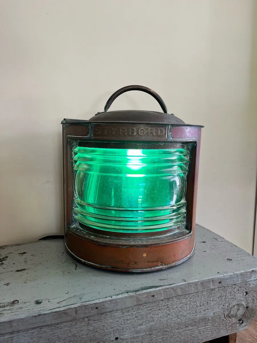 1930s Copper Ships Lamp - Image 2