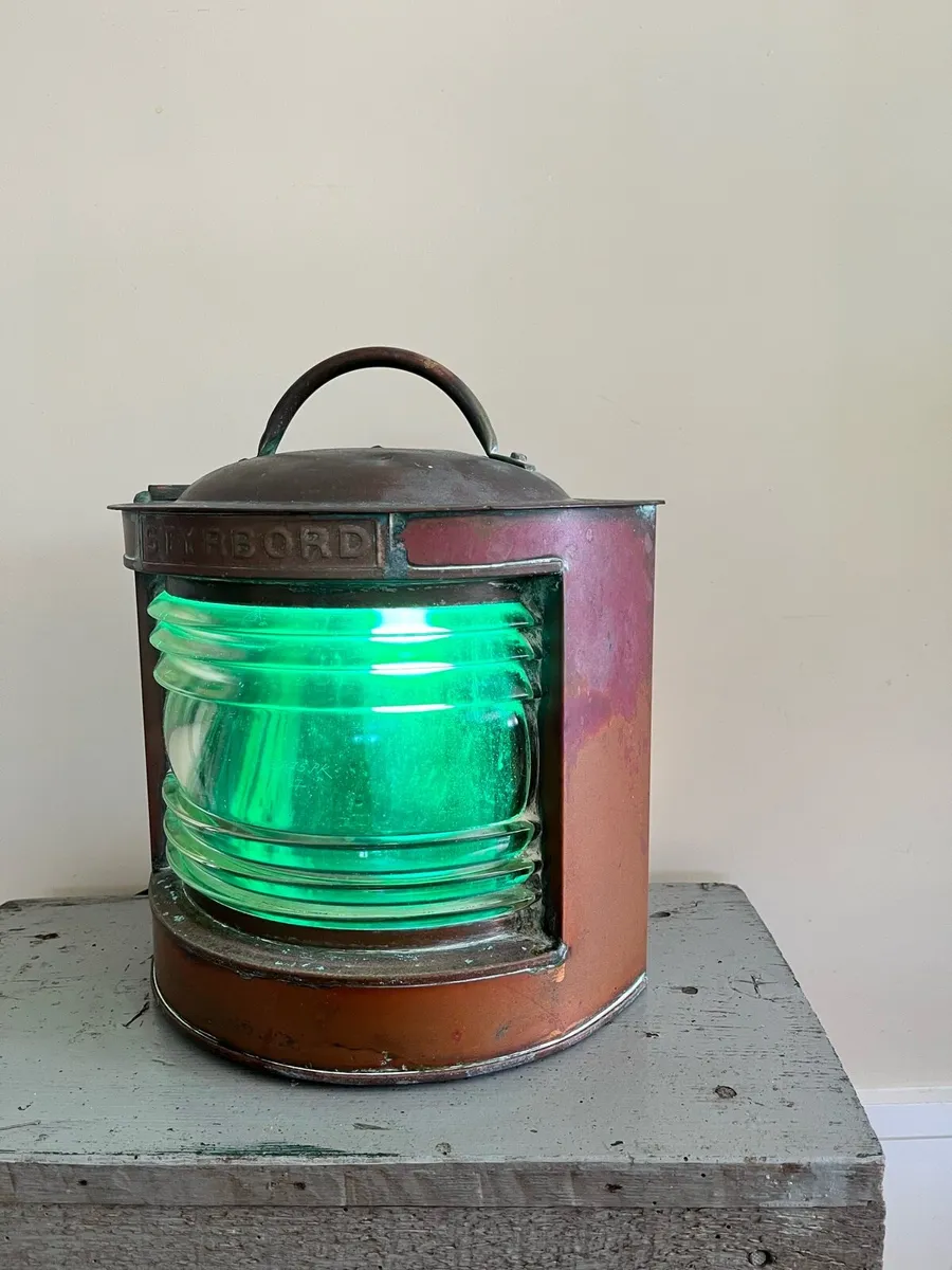 1930s Copper Ships Lamp - Image 3