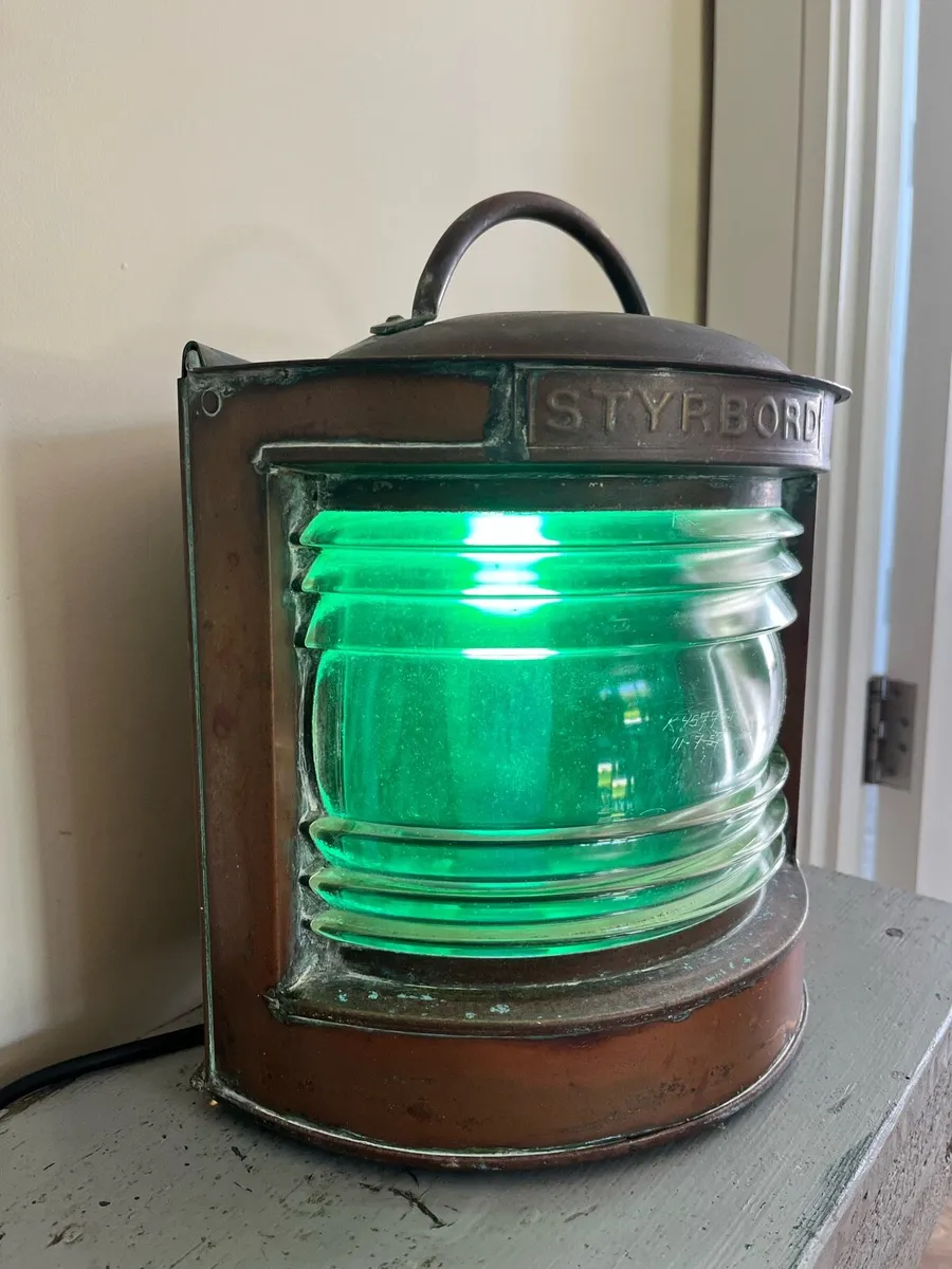 1930s Copper Ships Lamp - Image 4