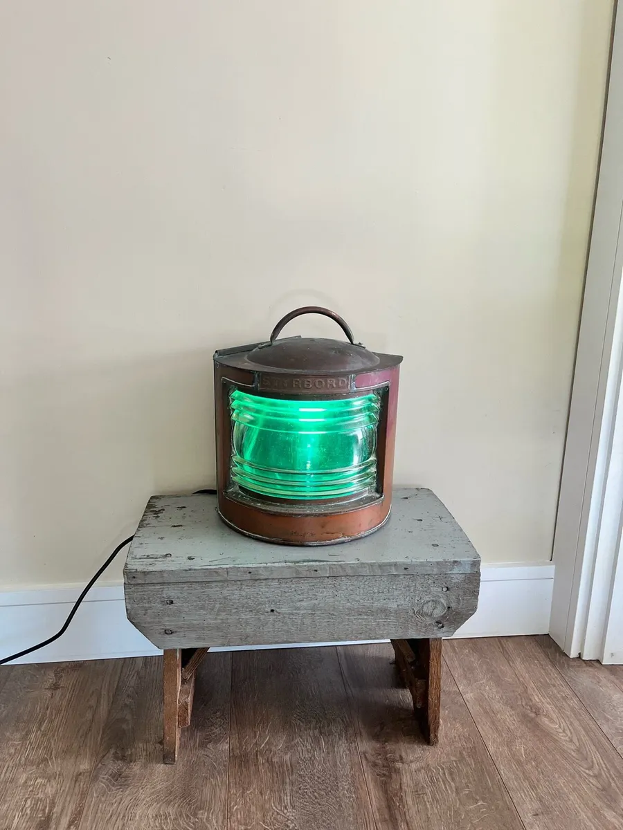 1930s Copper Ships Lamp - Image 1