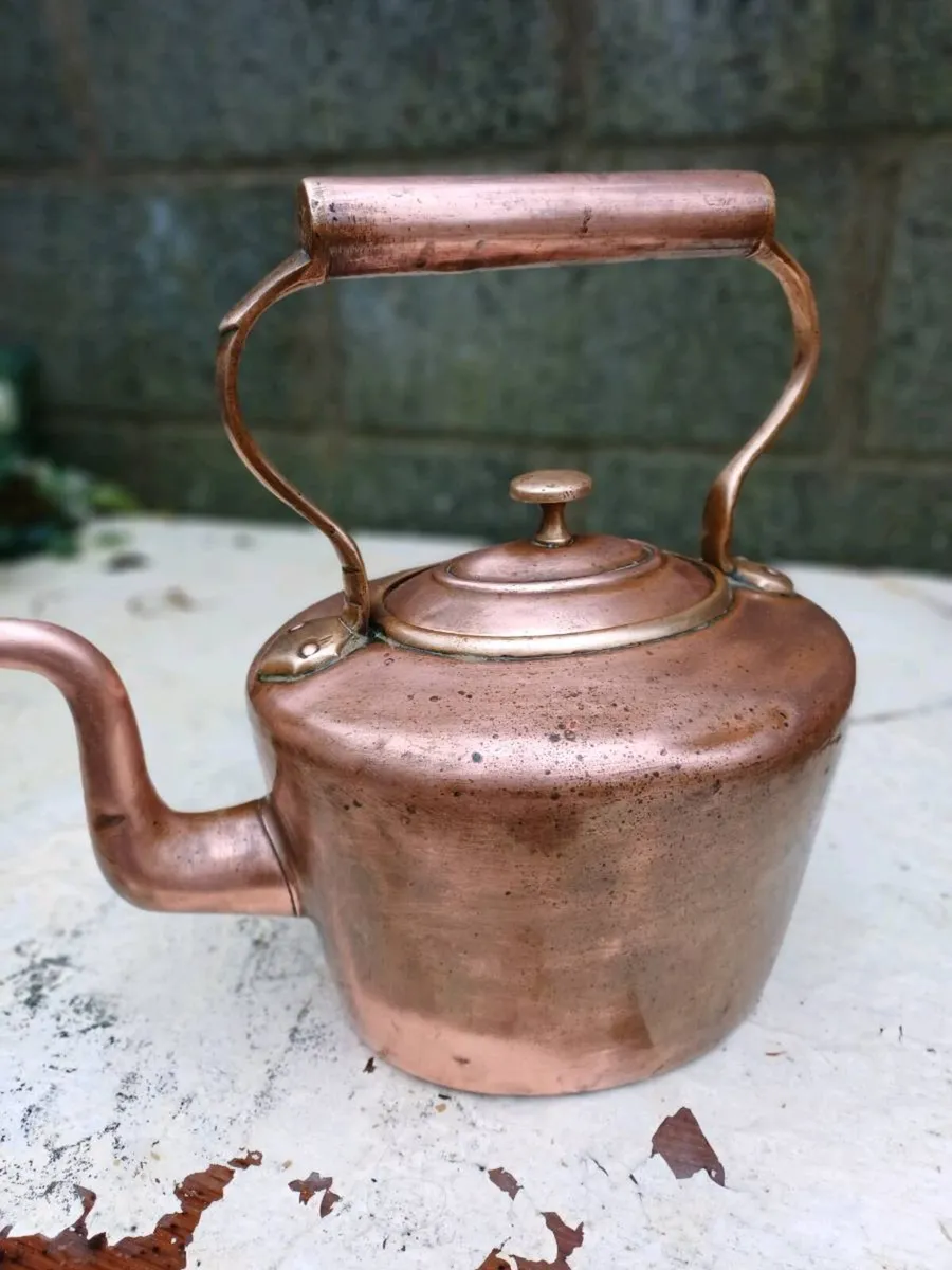 Antique Copper Kettle - Image 1