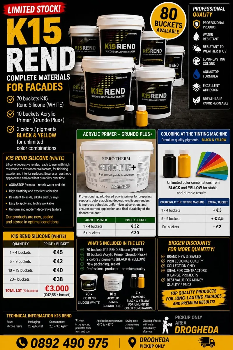 80 Buckets K15 Silicone Render + Primer + Pigments - Image 2