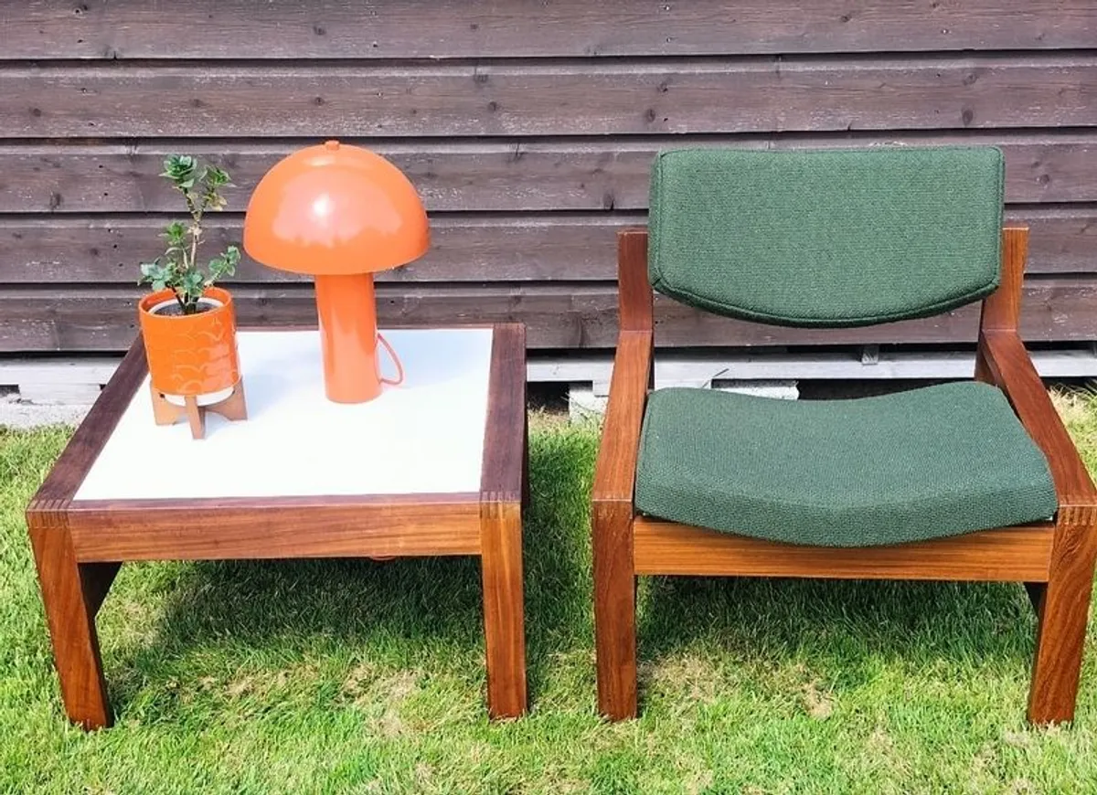 Mid Century Vintage Crannac Bunbeg Chair & Coffee Table - Image 1