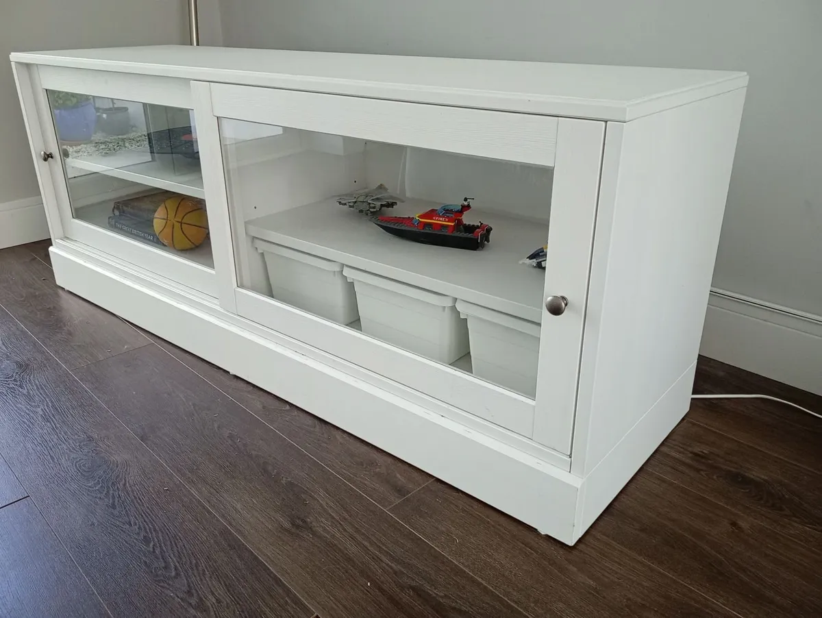 TV bench with glass cabinets - Image 1