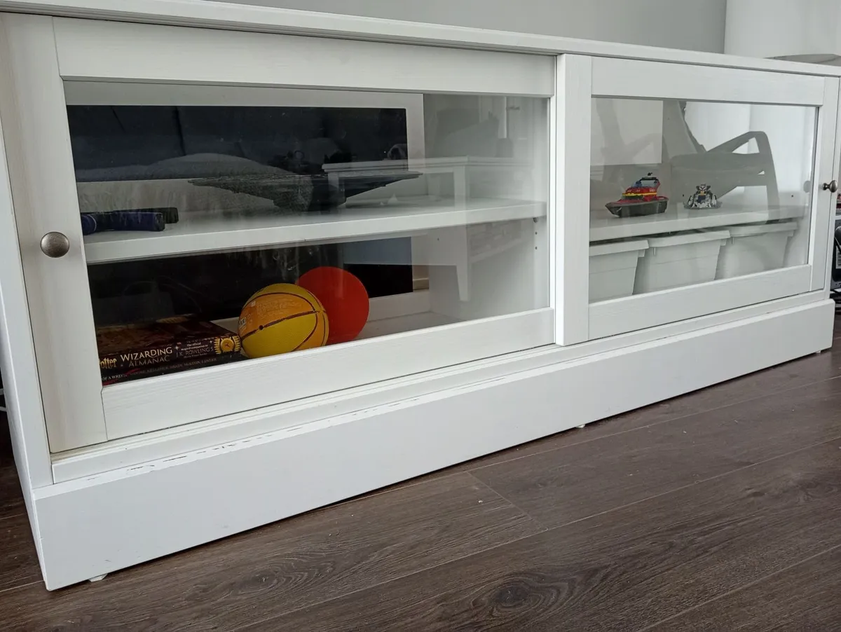 TV bench with glass cabinets - Image 2