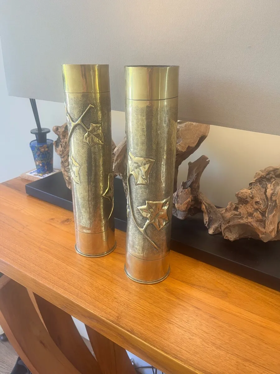 WW1 French Trench Art Vases - Image 2