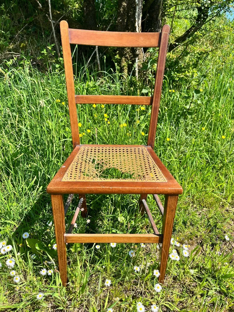 Edwardian Cane Seat Chair - Image 3