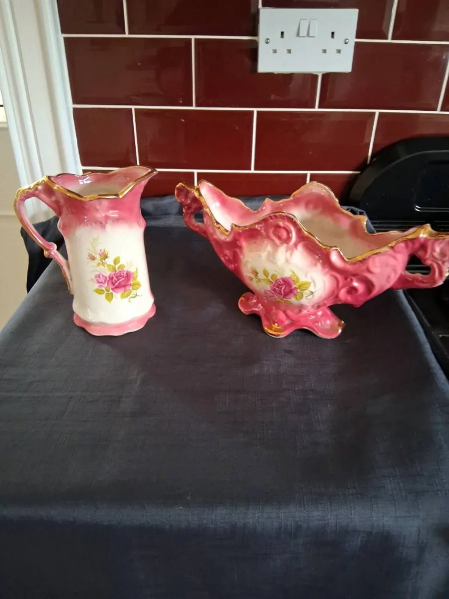 Long Bowl Vase & Jug - Image 1