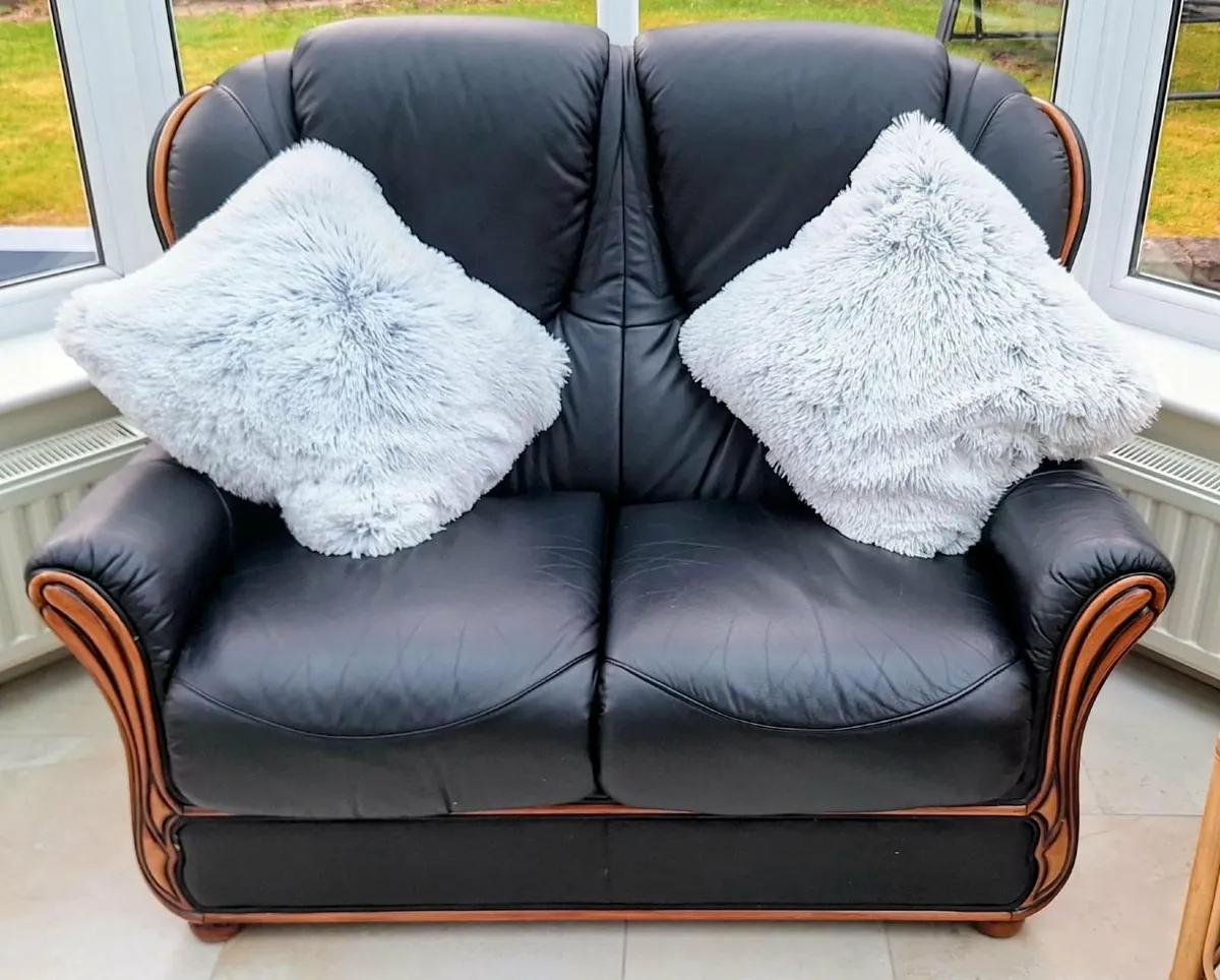 Black Leather Sofas - Image 4