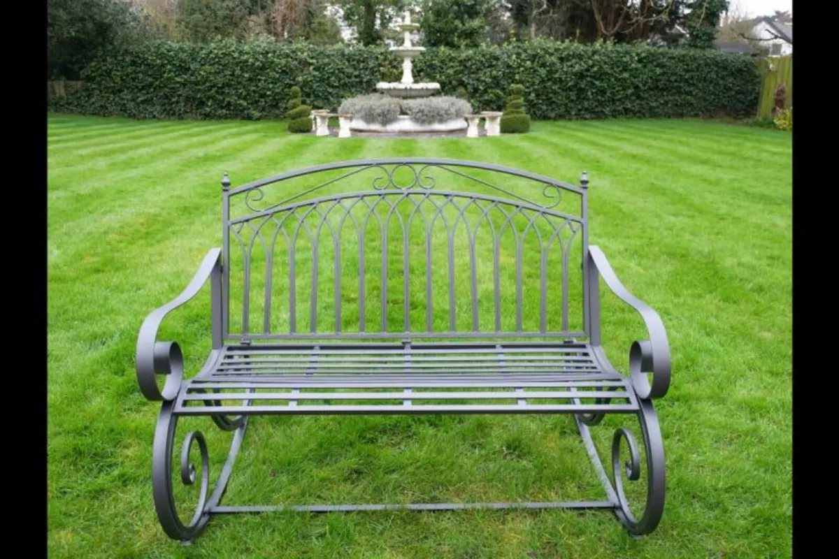 Alfie Rocking Bench – Dark Grey-D9796 - Image 1