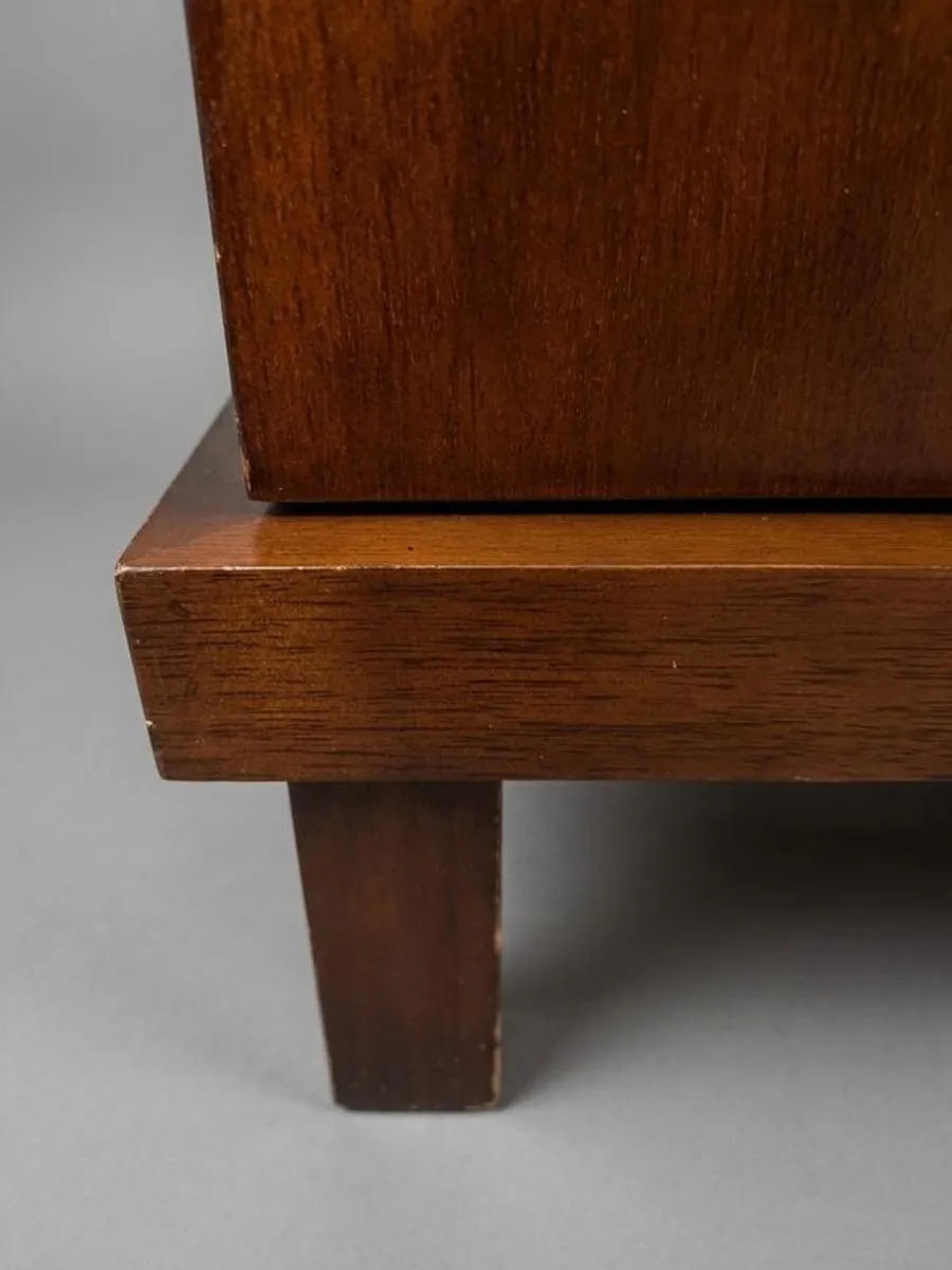 Vintage Chinese Hardwood Side Cabinet with Overhanging Top - Image 4